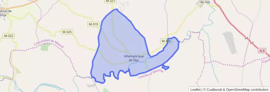 Mapa de ubicacion de Villamanrique de Tajo.