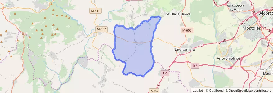 Mapa de ubicacion de Villamanta.