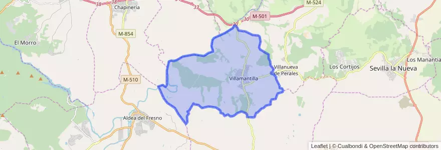 Mapa de ubicacion de Villamantilla.