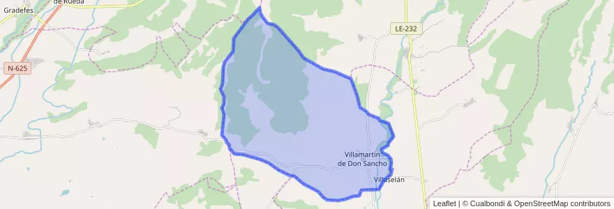 Mapa de ubicacion de Villamartín de Don Sancho.