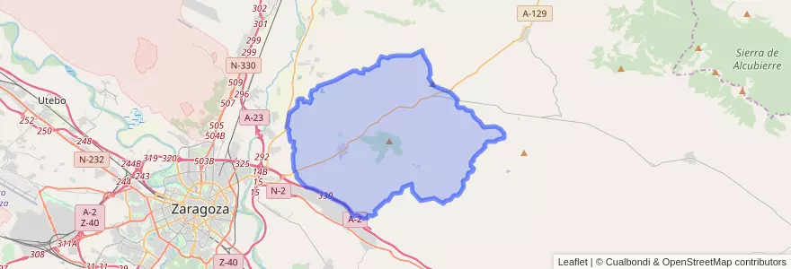 Mapa de ubicacion de Villamayor de Gállego.