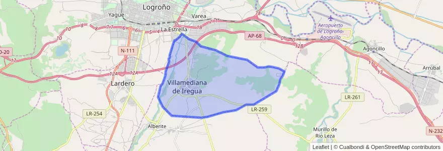 Mapa de ubicacion de Villamediana de Iregua.