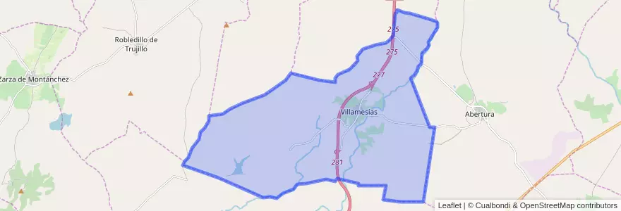 Mapa de ubicacion de Villamesías.