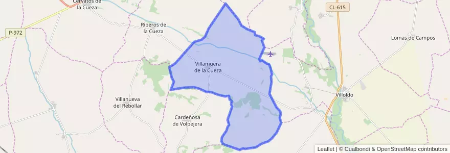Mapa de ubicacion de Villamuera de la Cueza.