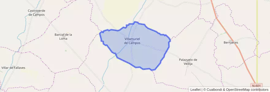 Mapa de ubicacion de Villamuriel de Campos.
