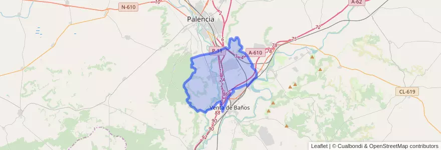 Mapa de ubicacion de Villamuriel de Cerrato.