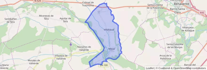 Mapa de ubicacion de Villanázar.