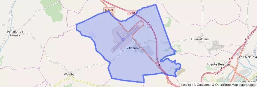Mapa de ubicacion de Villanubla.