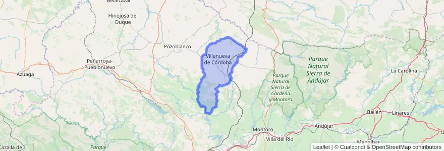 Mapa de ubicacion de Villanueva de Córdoba.