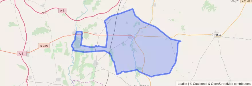 Mapa de ubicacion de Villanueva de la Jara.
