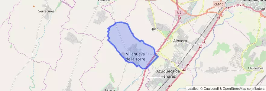 Mapa de ubicacion de Villanueva de la Torre.
