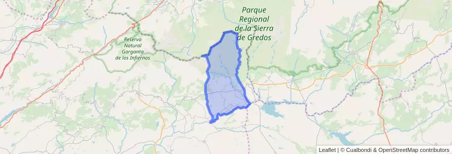 Mapa de ubicacion de Villanueva de la Vera.