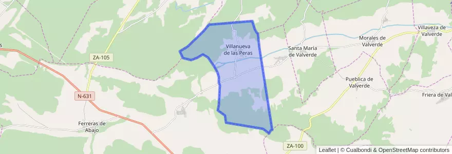 Mapa de ubicacion de Villanueva de las Peras.