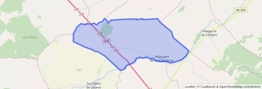 Mapa de ubicacion de Villanueva de los Caballeros.