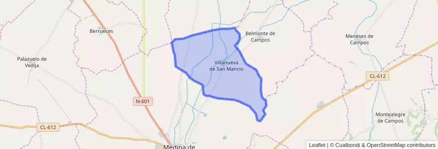 Mapa de ubicacion de Villanueva de San Mancio.