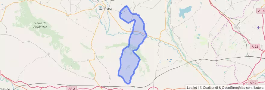 Mapa de ubicacion de Villanueva de Sigena.