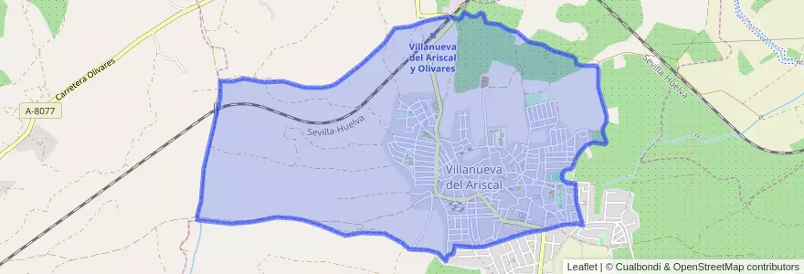 Mapa de ubicacion de Villanueva del Ariscal.