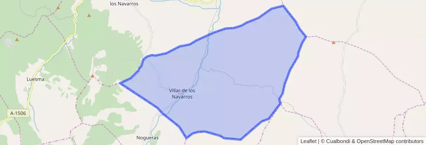 Mapa de ubicacion de Villar de los Navarros.