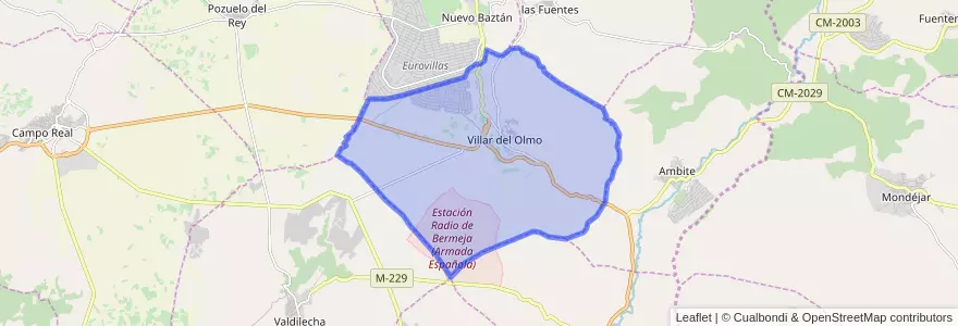 Mapa de ubicacion de Villar del Olmo.