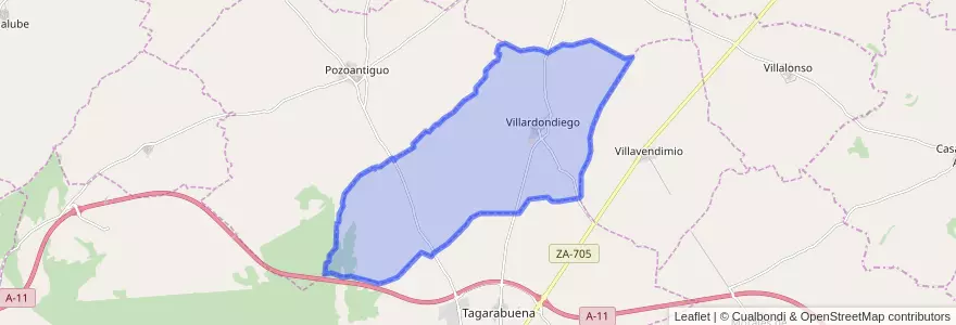 Mapa de ubicacion de Villardondiego.