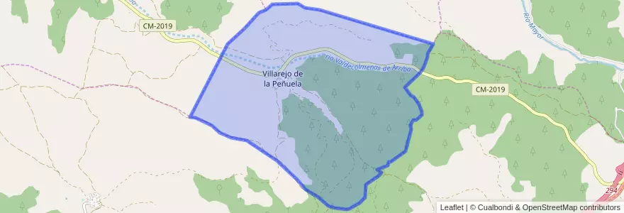 Mapa de ubicacion de Villarejo de la Peñuela.