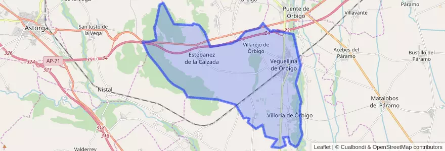 Mapa de ubicacion de Villarejo de Órbigo.
