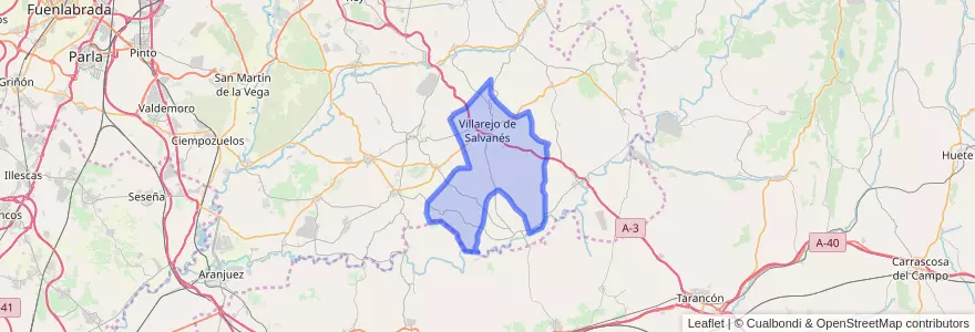 Mapa de ubicacion de Villarejo de Salvanés.