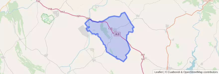 Mapa de ubicacion de Villares del Saz.