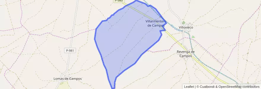 Mapa de ubicacion de Villarmentero de Campos.