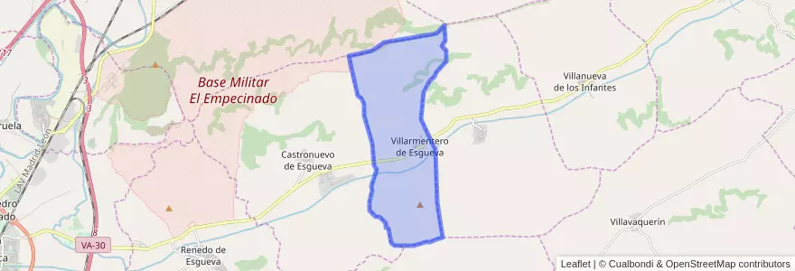 Mapa de ubicacion de Villarmentero de Esgueva.