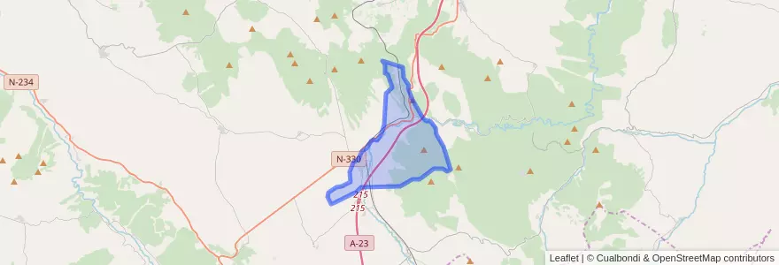 Mapa de ubicacion de Villarreal de Huerva.