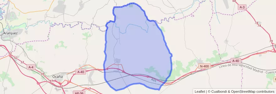 Mapa de ubicacion de Villarrubia de Santiago.