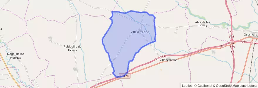 Mapa de ubicacion de Villasarracino.
