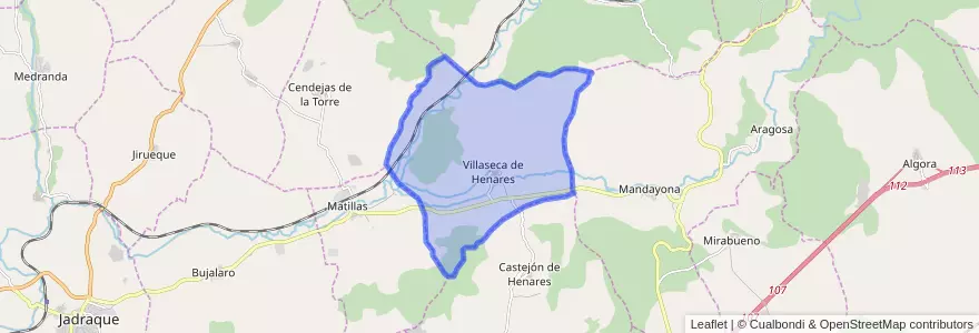 Mapa de ubicacion de Villaseca de Henares.