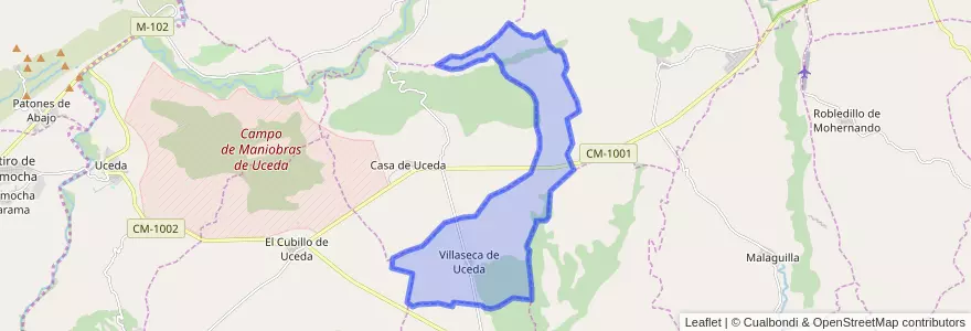 Mapa de ubicacion de Villaseca de Uceda.