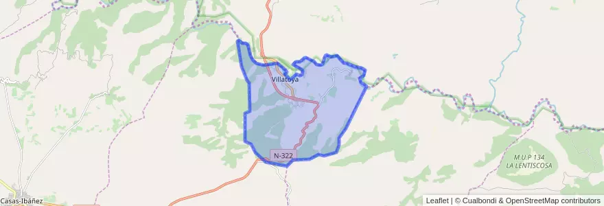 Mapa de ubicacion de Villatoya.