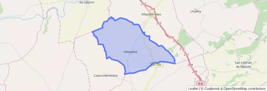 Mapa de ubicacion de Villavellid.
