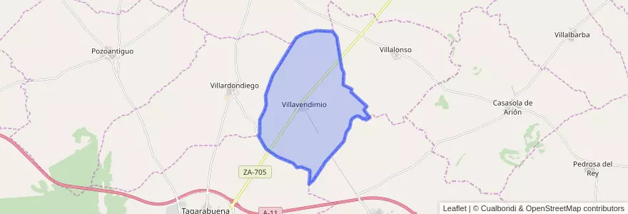 Mapa de ubicacion de Villavendimio.