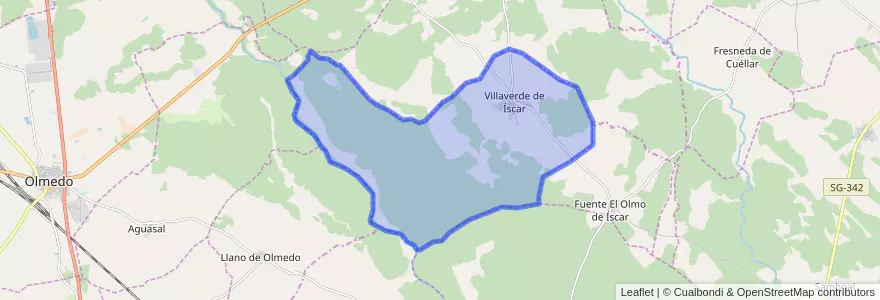 Mapa de ubicacion de Villaverde de Íscar.