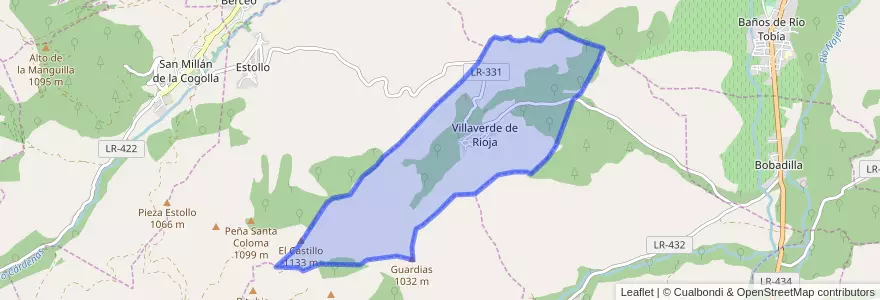 Mapa de ubicacion de Villaverde de Rioja.