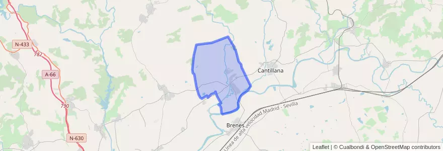 Mapa de ubicacion de Villaverde del Río.