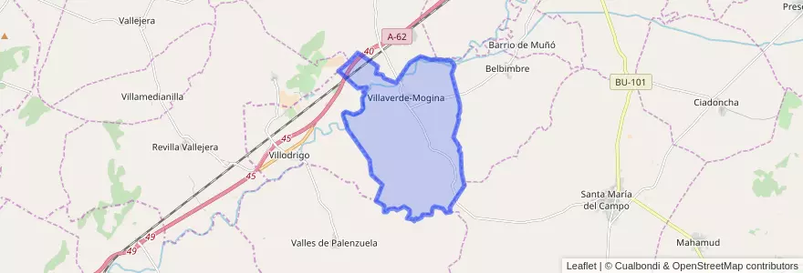 Mapa de ubicacion de Villaverde-Mogina.