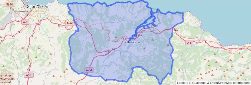 Mapa de ubicacion de Villaviciosa.