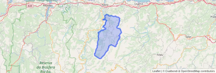 Mapa de ubicacion de Villayón.