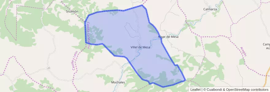 Mapa de ubicacion de Villel de Mesa.