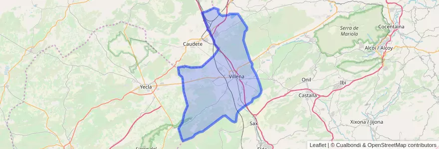 Mapa de ubicacion de Villena.