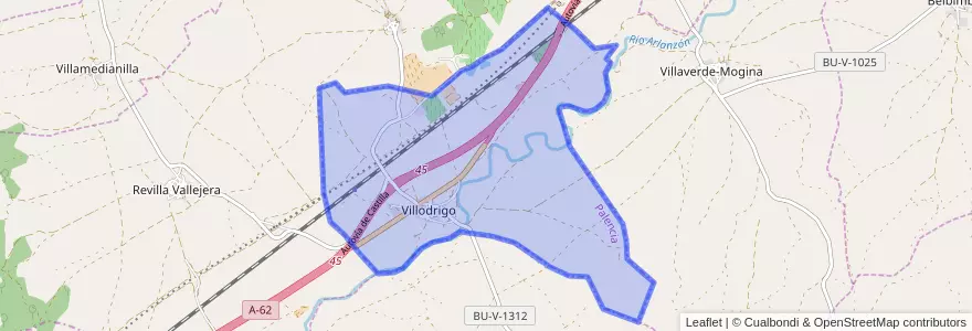 Mapa de ubicacion de Villodrigo.