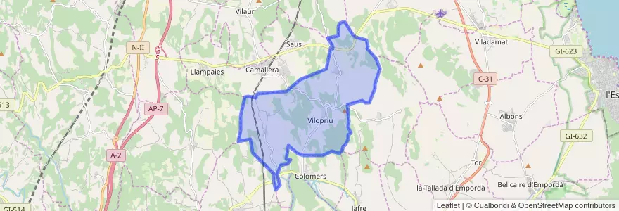 Mapa de ubicacion de Vilopriu.