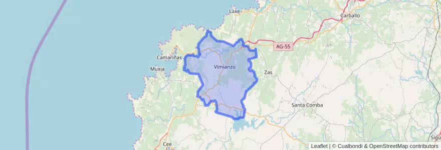 Mapa de ubicacion de Vimianzo.