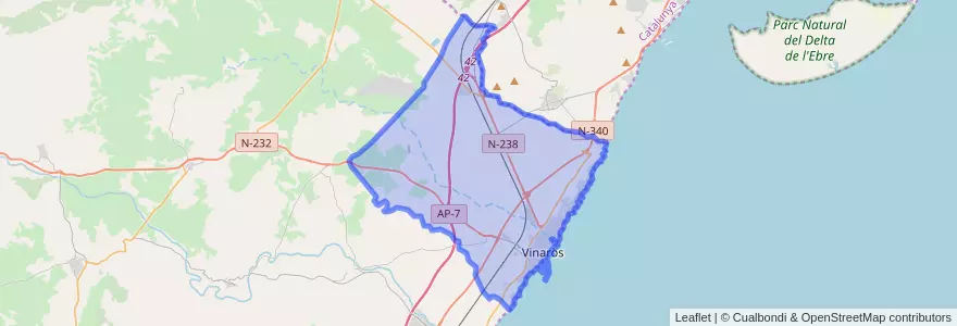 Mapa de ubicacion de Vinaròs.